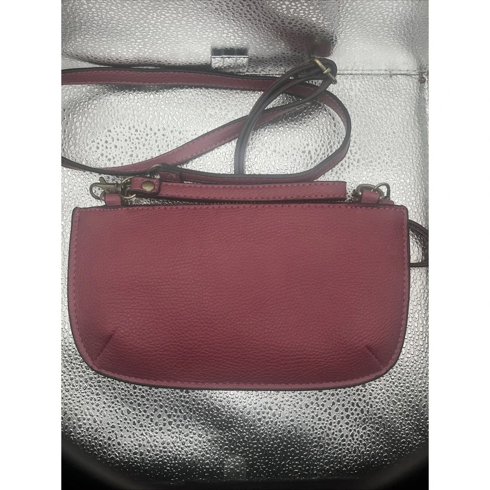 Joy Susan Women's Vegan Leather Wristlet Crossbody Clutch Bag Hot Pink W/ strap - Picture 13 of 16